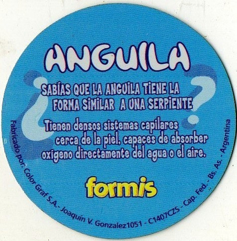 Tazo Formis    Peces Y Animales Marinos   3 D   -  Anguila 1