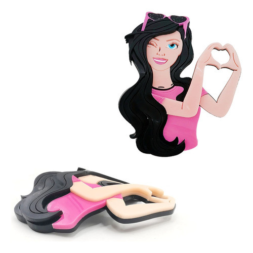 Aplique Acrílico Curvado - Fashion Girls Barb Coração 0