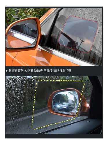 Protector Transparente Anti Lluvia Ventanilla Y Espejo 2 C/u 1