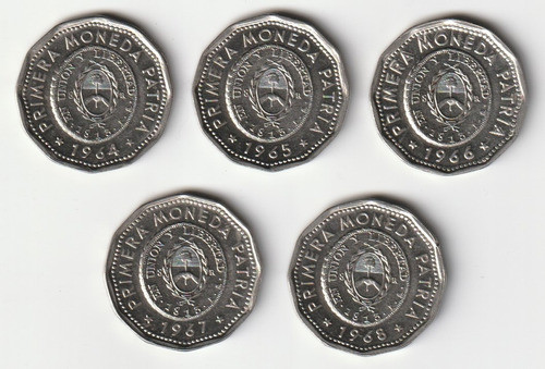 M640 Argentina Moneda 25 Pesos Serie 1964-68 Cj# 275-279 #2 0