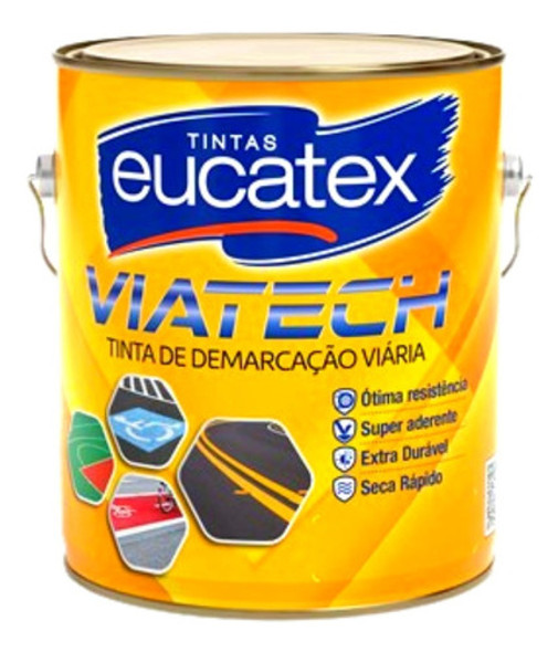 Tinta Piso Demarcação Emborrachada Viatech Eucatex 3,6l 0