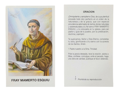 Estampas Fray Mamerto Esquiu Santo Santoral Virgen X 100 Un 0