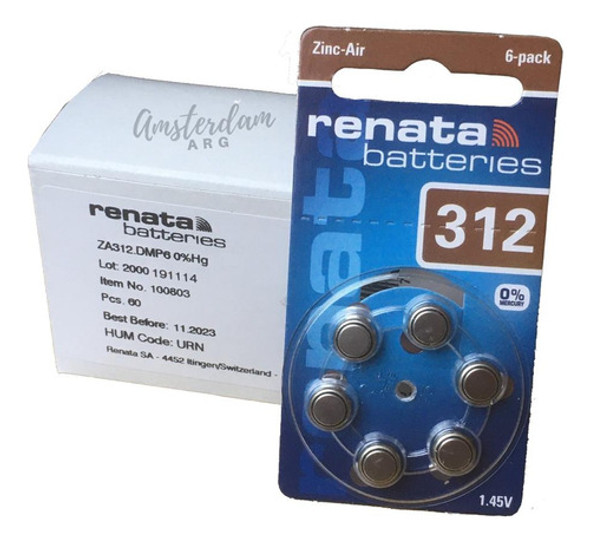 Pilas Renata 312  1 Blister X 6 Pilas  Para  Audifono 1