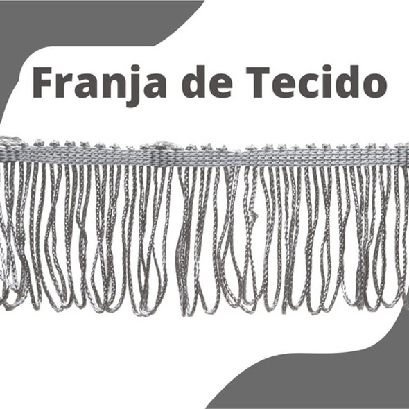 Franja De Tecido Cinza -  10 Cm - Rolo C/ 10 Metros Nybc 0