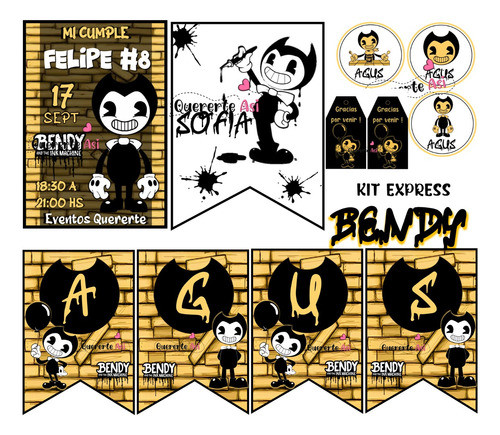 Kit Imprimible Express Personalizado - Bendy 0