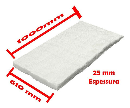 Manta Fibra Cerâmica 1000 X 610 X 25 Mm Isolar Fogão A Lenha 1