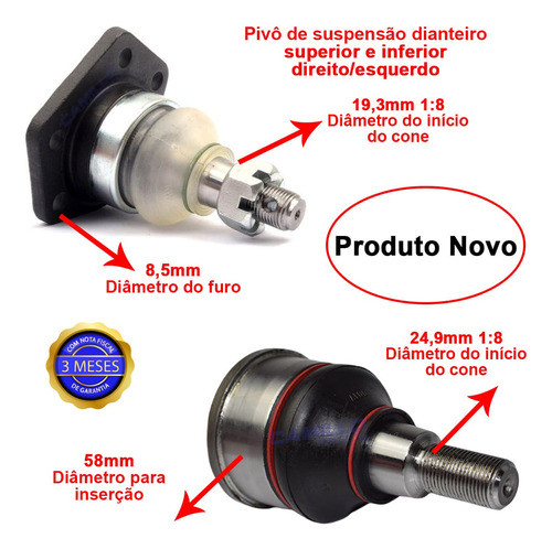 Kit 4 Pivôs Suspensão Dianteira Silverado 1997/2001 Original 1
