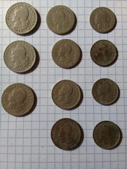 Monedas Argentinas Antiguas Níqueles Lote X 11 0