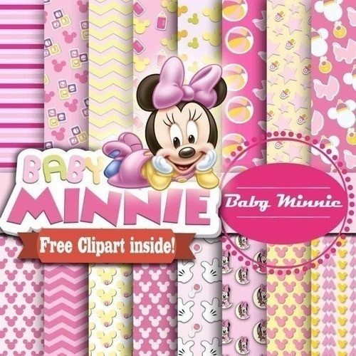 Kit Imprimible  Baby Minnie 2 - 16 Fondos   5 Png 1
