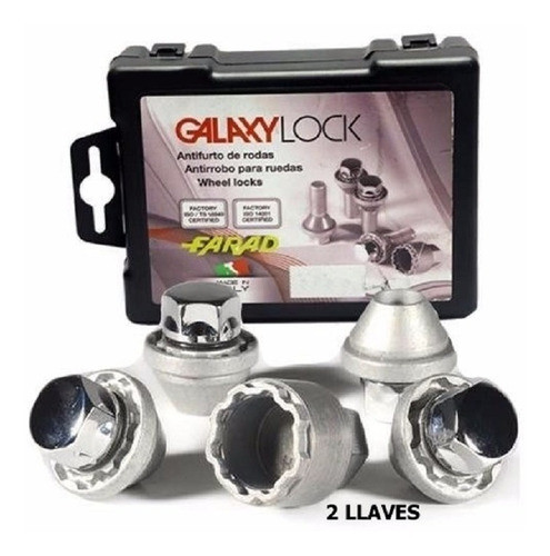 Tuercas De Seguridad Antirrobo Farad Italia Galaxy Cabezal Giratorio P/ Nissan Kicks Versa Frontier Note Sense Sentra 1