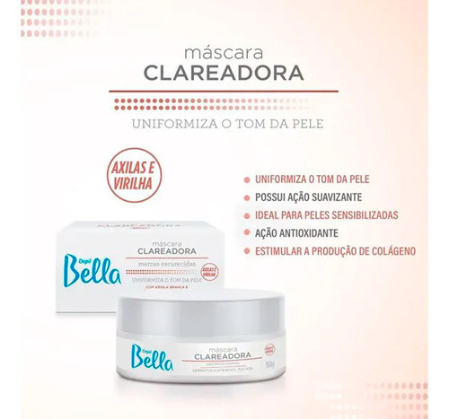 Máscara Clareadora Para Axilas E Virilha Depil Bella 150g 1