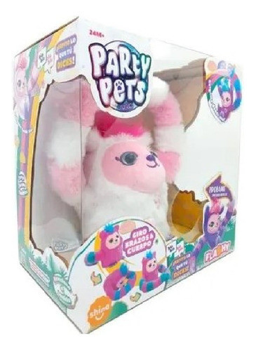 Peluche Interactivo Vagoneta Blanco Perezoso Party Pets 1