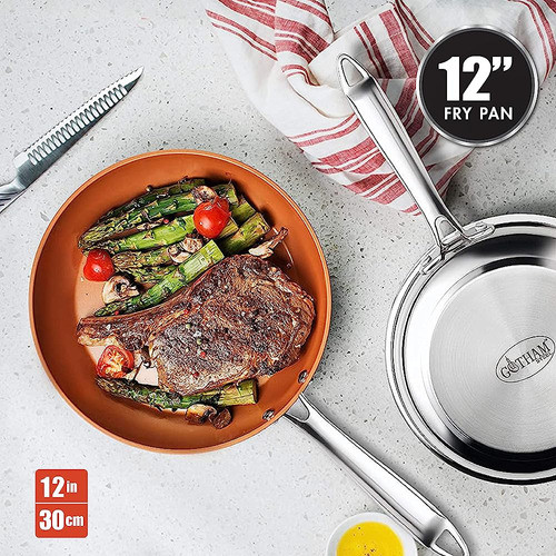 ~? Sartén Gotham Steel Stainless Steel Premium 12, Triple Ca 1