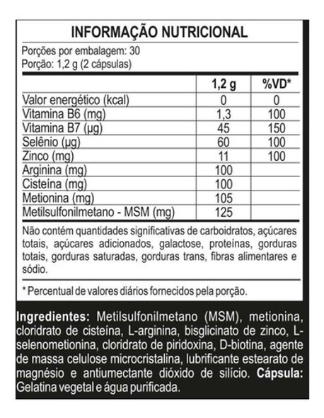 Barba E Cabelo Homem Man Selênio Zinco 60 Cáps 600mg 1