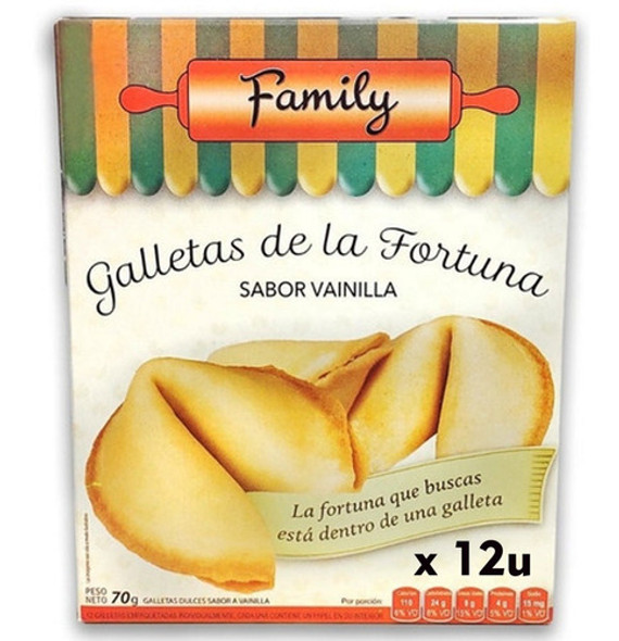 Galletas De La Fortuna Clásica A Granel X 12u Sabor Vainilla 0