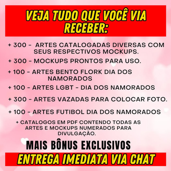 Pack 800 Artes Dia Dos Namorados Canecas Sublimação +bônus 1