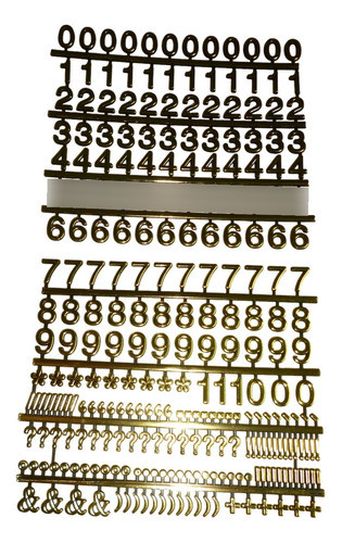 Pack Stickers Números Dorados X 2  Plásticos 0
