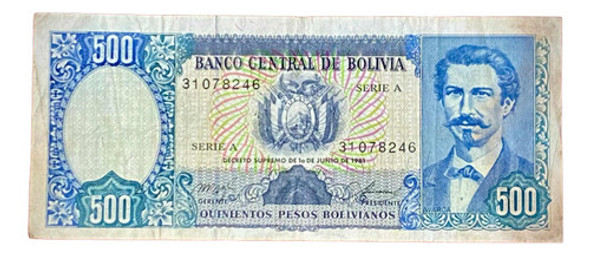 Billete 500 Pesos Bolivianos 1981 Bolivia Pick 165 A.2 0