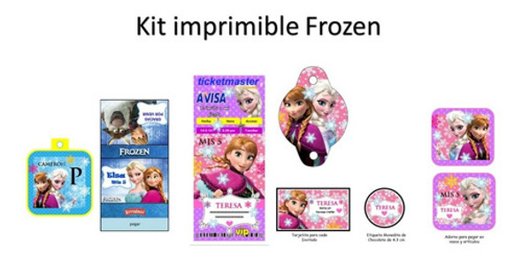 Kit Imprimible Candy Bar Frozen 1