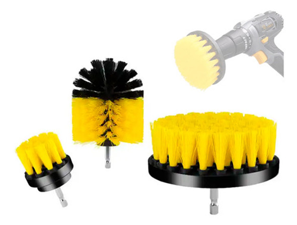 Escova P/ Lavar Sofas Tecidos Couros 3 Pçs Uso Parafusadeira 0 Escova P/ Lavar Sofas Tecidos Couros 3 Pçs Uso Parafusadeira 0