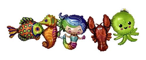Set Globos Sirenita-1 Unidad- 92 X 28 Cm- Universo Mágico- 0