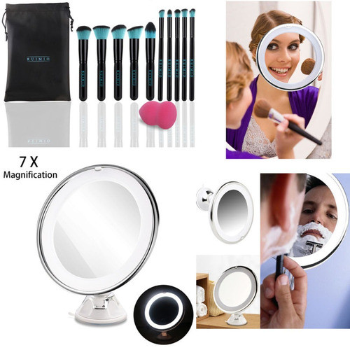 7 X Magnificación Iluminada Led Espejo + 10pcs Conjunto De P 0