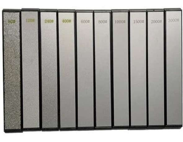 10 Piedras Diamantadas Para Afilar Cuchillos Grano 80 A 3000 0