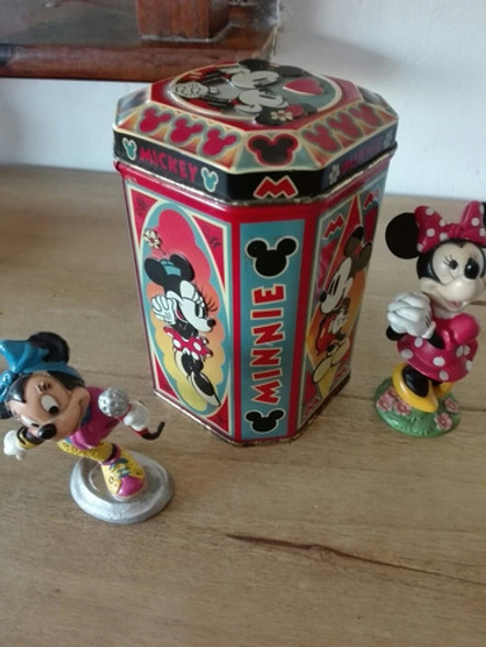 Lata  De Mickey Y Minnie Made In England Y Figuras 0