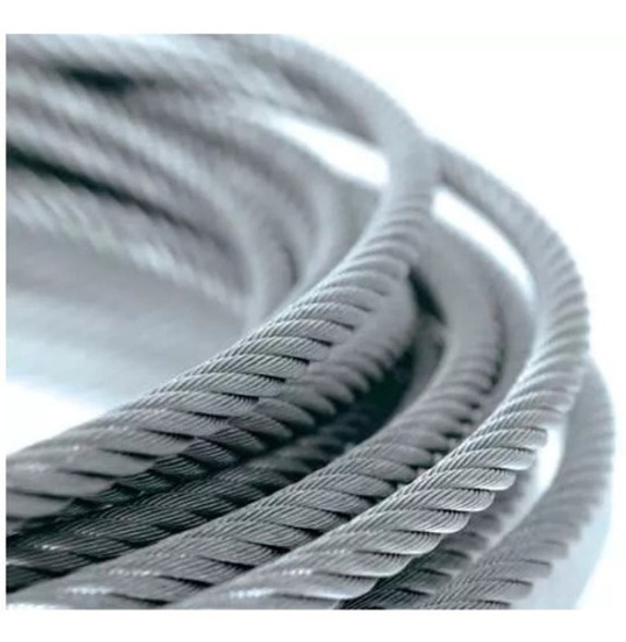 Cable De Acero Galvanizado Flexible 6x7 +1 Ø 5mm Rollo X 10m 1