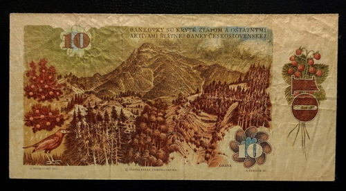 Checoslovaquia Billete 10 Coronas 1986 Mb Pick 94c 1