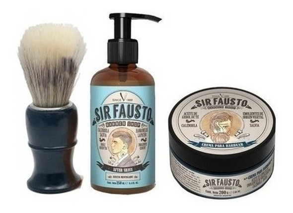 Crema Para Afeitar Sir Fausto + After Shave + Brocha 0