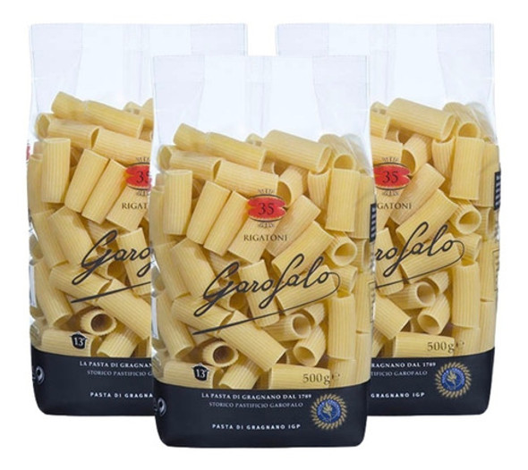 Fideos Rigatoni Garofalo 500 Gr. Origen Italia Pack X3 0