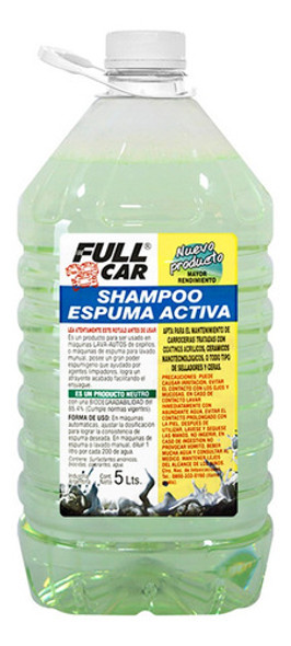 Shampoo Desengrasante Lava Autos Espuma Activa Full Car 5l 0