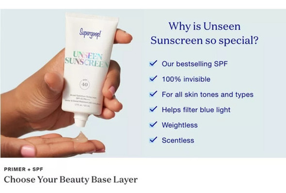 Protector Solar Unseen Sunscreen Supergoop Importado Facial 1