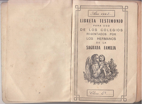 1949 Pocitos Colegio San Juan Bautista Libreta Testimonio 1