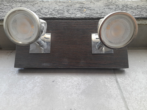 Apliques Spot Madera Y Dicroica De 2 Y 1 Lámpara 0