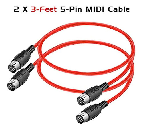 Paquete De 2 Cables Din Midi De 5 Pines A Din De 5 Pines For 1
