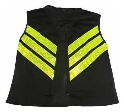 Chaleco Calado Negro Con Cierre Y 3 Cintas Reflectivas 2xl 0