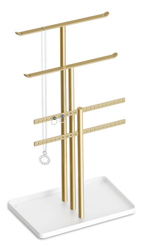 Soporte Para Joyas Torre De 4 Niveles - Dorado Blanco 0