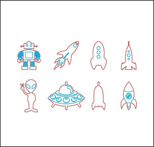 50 Figuras Nave Espacial 10cm Formas Fibrofacil Mdf Planetas 1