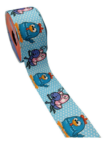 Fita Gorgurão Estampada 38mm Bela Fita N9 Galinha Pintadinha 0