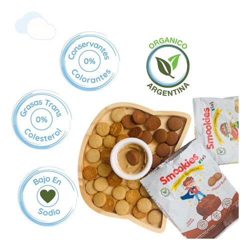 Galletitas X3 Smookies Kids Cacao Y Trigo 120 Gr Snack 1