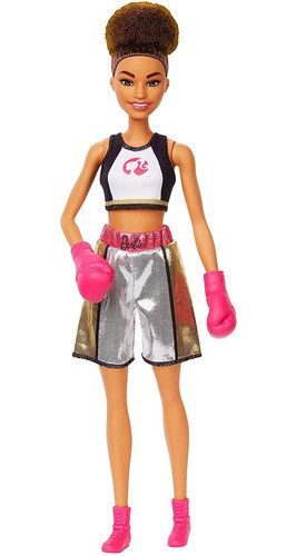 Barbie Boxer Morena Boneca Com Roupa De Boxe E Luvas De Boxe 0
