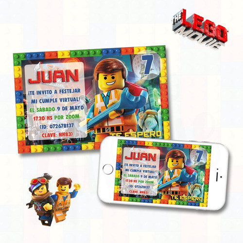 Invitación Digital Lego Personalizada Virtual 0