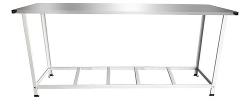 Mesa De Serviço Tampo Inox Industrial Para Trabalho 140x70cm 0