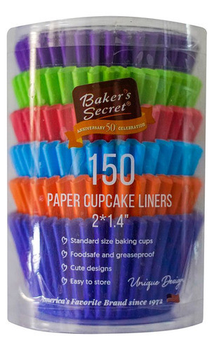 Molde Para Muffins De Papel 5x3.5 Cm Set X150 Pzas Colore Su 0