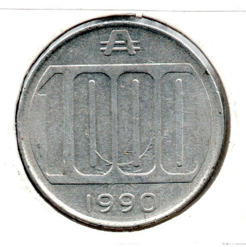 Argentina Moneda 1000 Australes 1990 Circulo Debajo Va Error 1