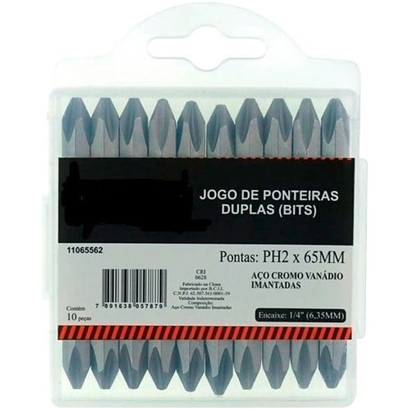 Kit Jogo Bits Phillips Duplo Magnetico Ph2 Longa 65mm 0