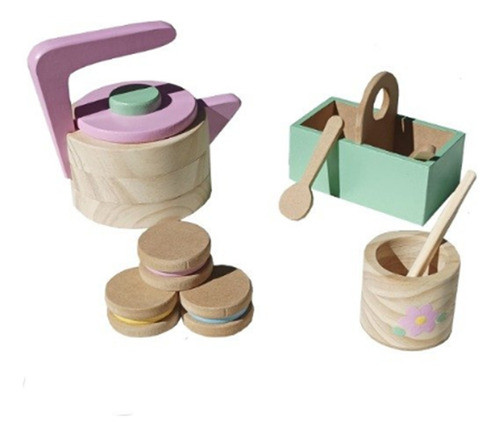 Set Mate De Madera + Bolsa Infantil Niños 1