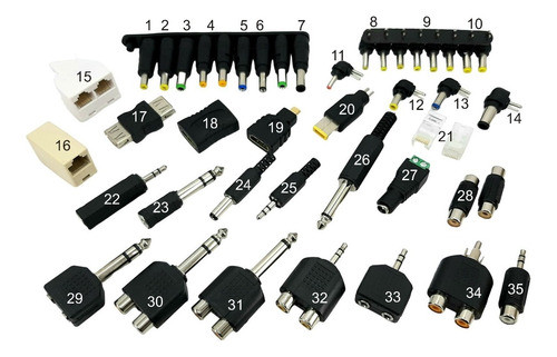 Ficha Adaptador Audio Video Red, Pin 3,5 Jack Rca, Consulte. 0